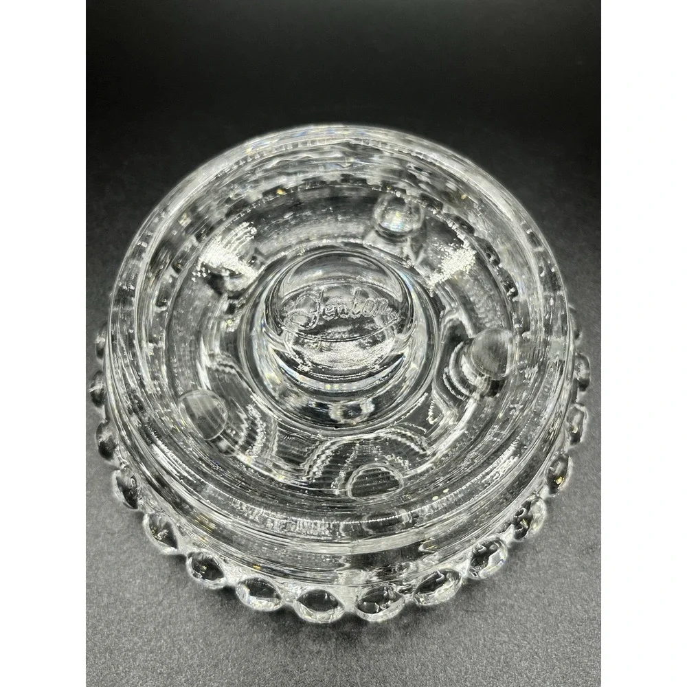 Fenton Clear Glass Round Console Insert Candlesticks 3.5